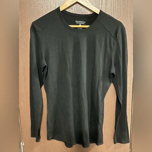 Segments 100% Merino Wool Black Long Sleeve Crew Neck Top L